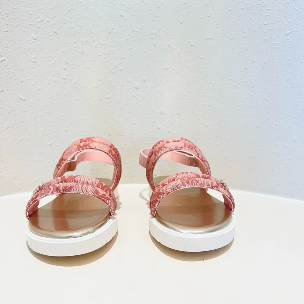 Michael Kors Signature Strap Women/Junior Pink Sandals Size W 7 J 5 NEW